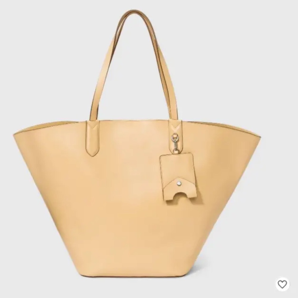 A New Day Oversized Fan Tote Handbag Purse Wheat